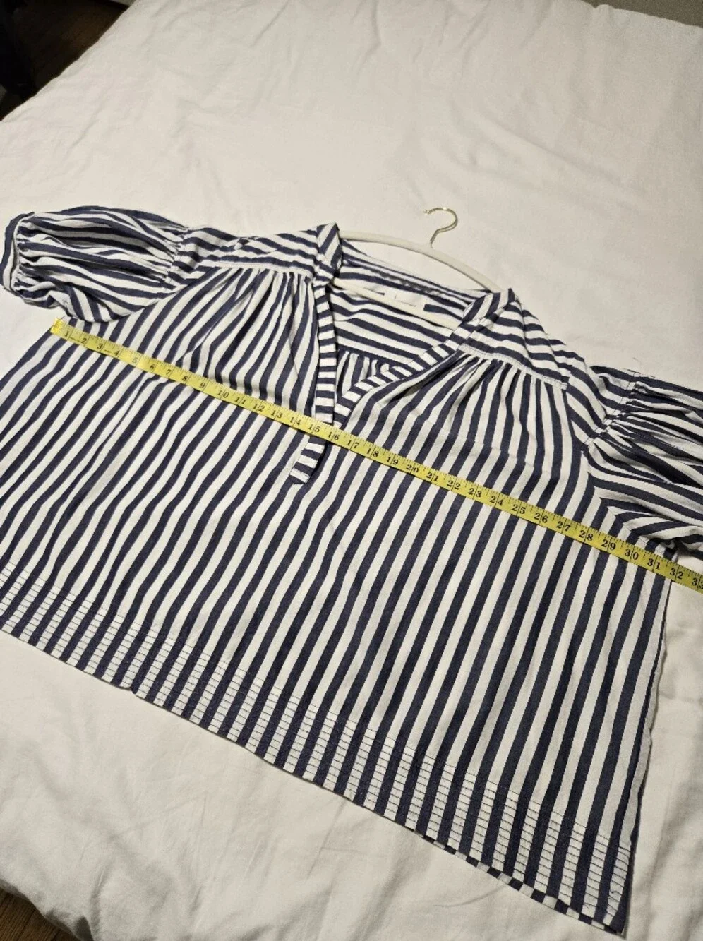 Anthropologie Darcey Popover Swing Top Blue Striped Blouse 3X Like New